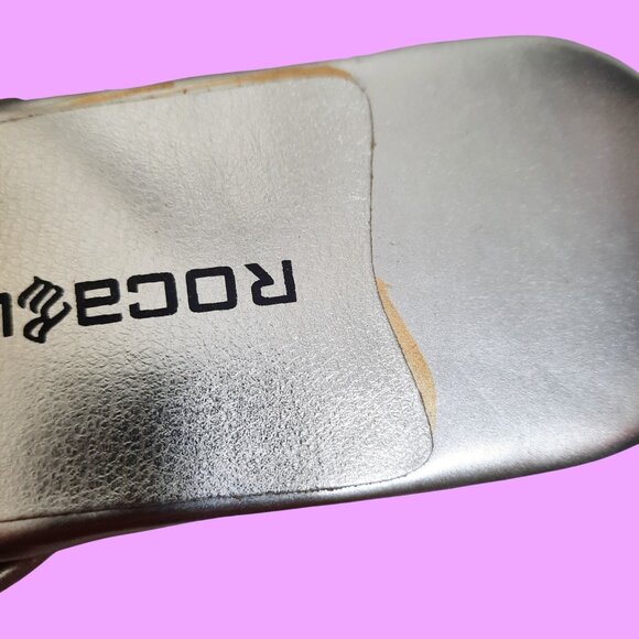 Y2K 2000s Rocawear Silver Rhinestone Sandals Flat Thong With Ties Womens US 9 - Picture 7 of 9